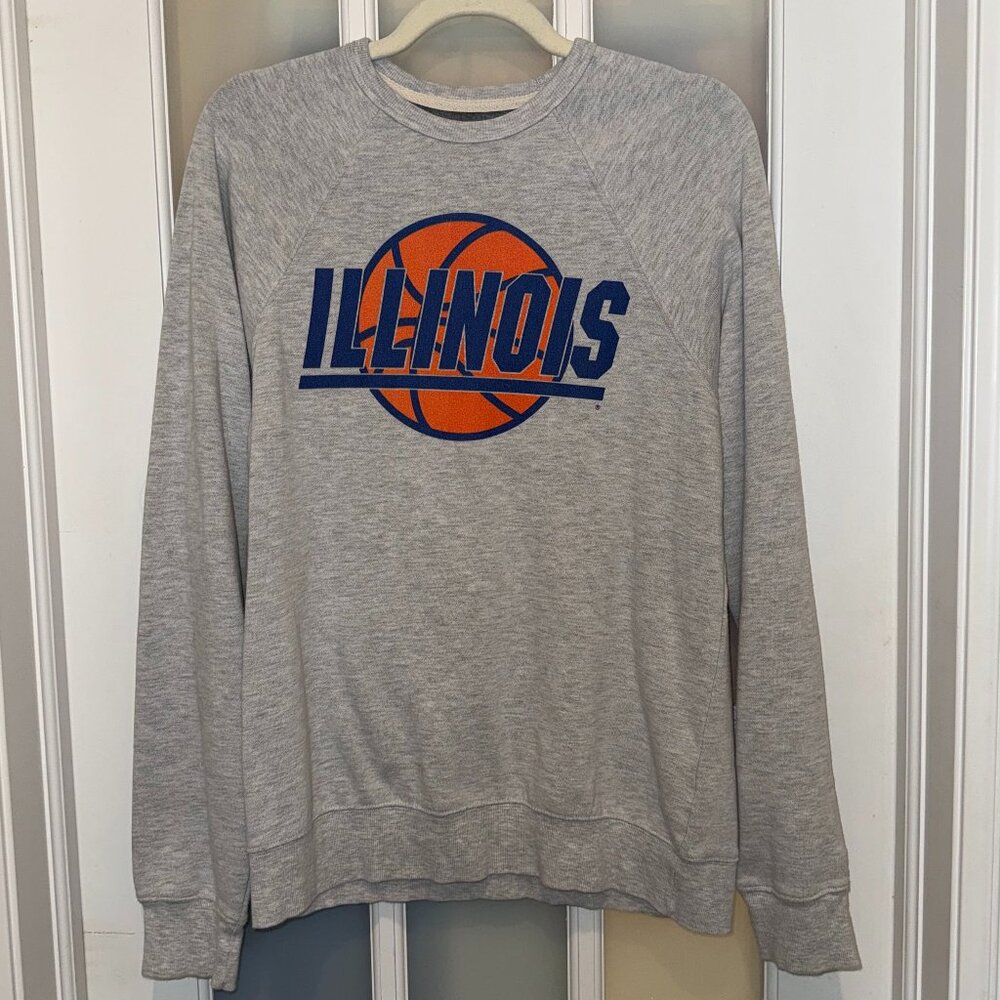 Illinois Vintage Basketball Crewneck - Unisex Size Large
